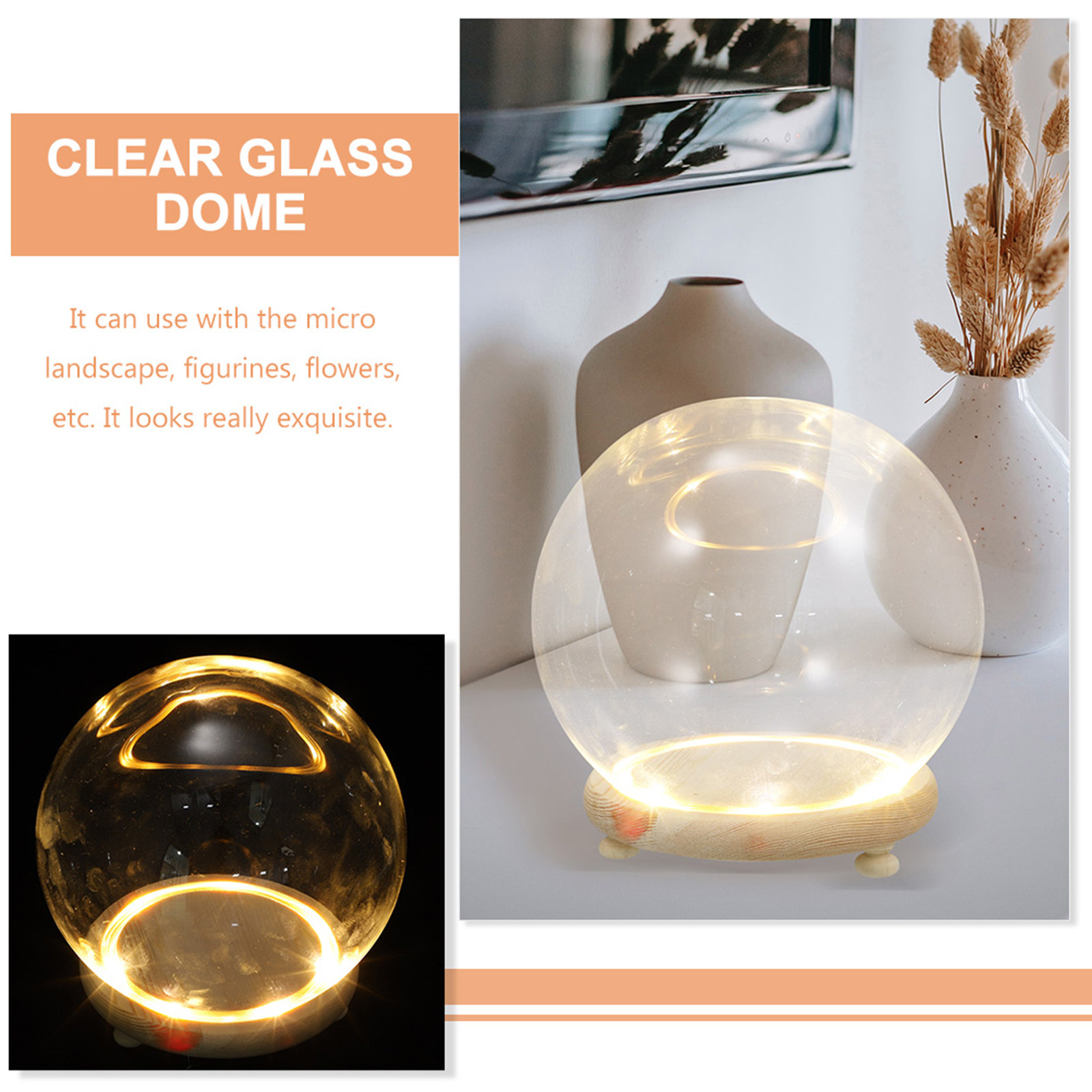 Clear Glass Dome Preserved Flo - Plastic Dome Clear recension och pris